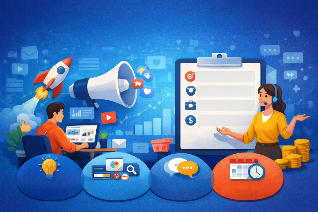 Digital marketing service results and growth chart