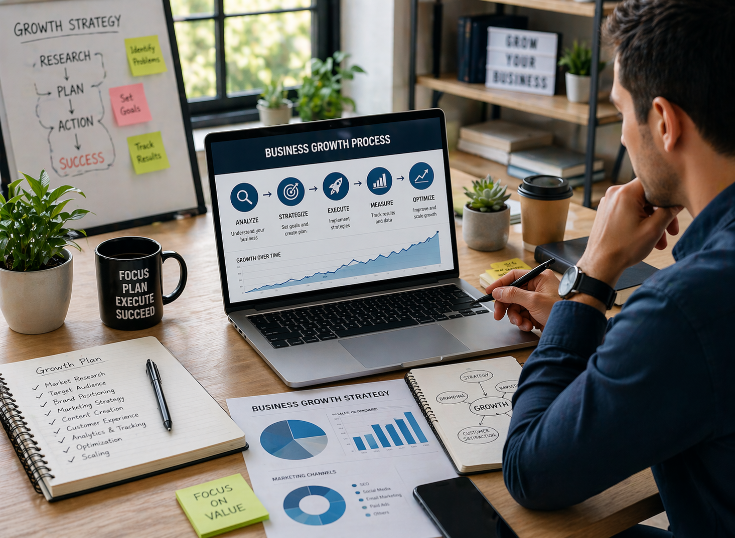 The Exact Process We Use to Grow Your Business grow your business strategy and planning concept